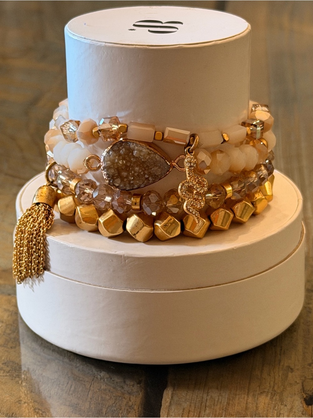 Bomb Party NWT! “Golden Python Druzy”